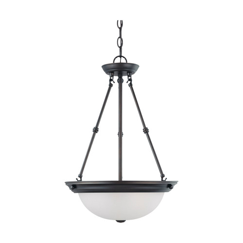 Nuvo 60/3342 3 Light; 15 in.; Pendant with Frosted White Glass; (3) 13W GU24 Lamps Included