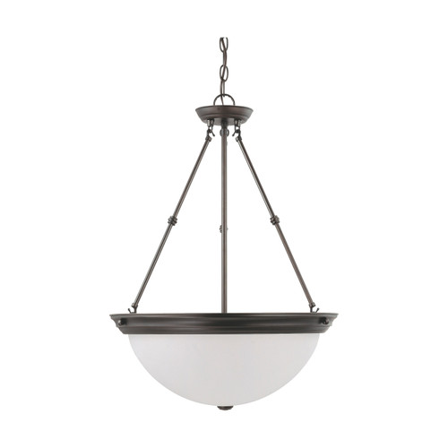 Nuvo 60/3343 3 Light; 20 in.; Pendant with Frosted White Glass; (3) 13W GU24 Lamps Included