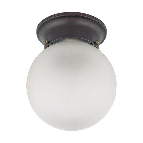 Nuvo 60/3344 1 Light; 6 in.; Ceiling Mount with Frosted White Glass; (1) 13W GU24 Lamp Included