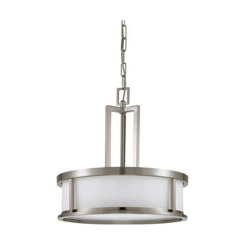 Nuvo 60/3807 Odeon ES; 4 Light; Pendant with White Glass; (4) 13W GU24 Lamps Included