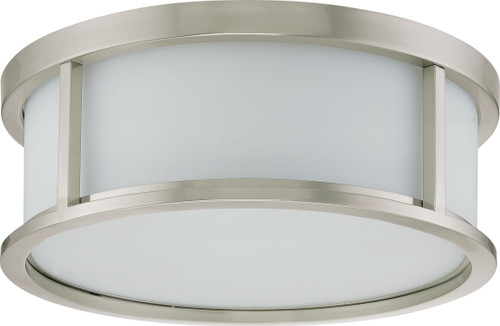 Nuvo 60/3812 Odeon ES; 3 Light; 15 in.; Flush Dome with White Glass; (3) 13W GU24 Lamps Included