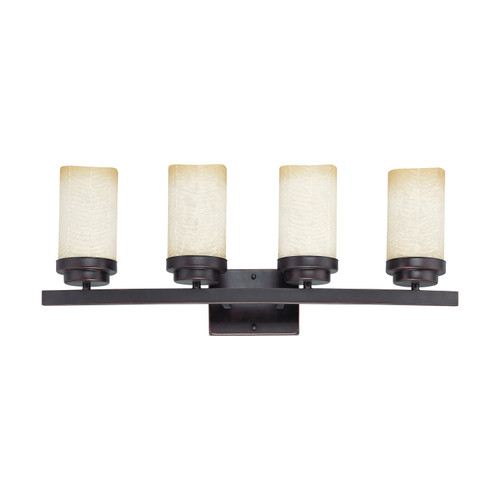 Nuvo 60/3844 Lucern ES; 4 Light; Vanity with Fresco Glass; (4) 13W GU24 Lamps Included
