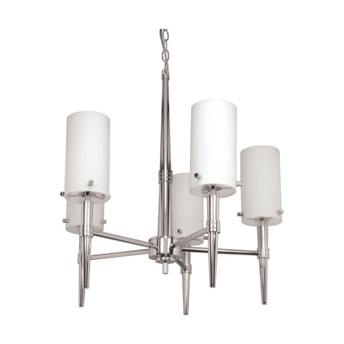 Nuvo 60/3865 Jet ES; 5 Light; 12 in.; Chandelier with Satin White Glass; (5) 13W GU24 Lamps Included