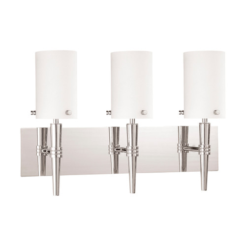 Nuvo 60/3868 Jet ES; 3 Light; Wall Vanity with Satin White Glass; (3) 13W GU24 Lamps Included