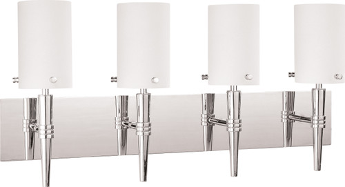 Nuvo 60/3869 Jet ES; 4 Light; Wall Vanity with Satin White Glass; (4) 13W GU24 Lamps Included