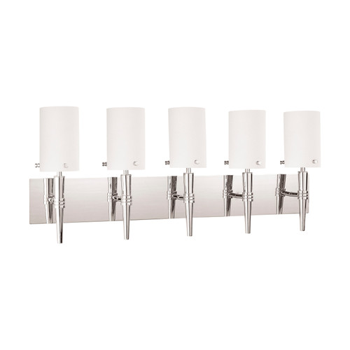 Nuvo 60/3870 Jet ES; 5 Light; Wall Vanity with Satin White Glass; (5) 13W GU24 Lamps Included