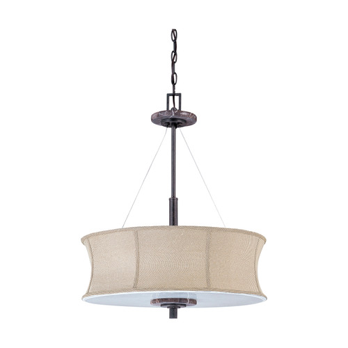 Nuvo 60/3873 Madison ES; 4 Light; Pendant with Grey Fabric Shade; (4) 13W GU24 Lamps Included