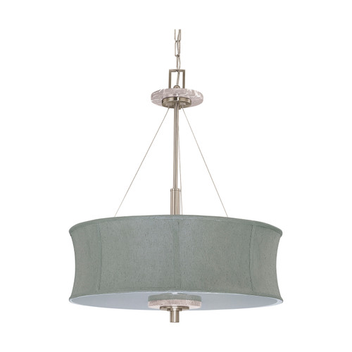 Nuvo 60/3874 Madison ES; 4 Light; Pendant with Grey Fabric Shade; (4) 13W GU24 Lamps Included