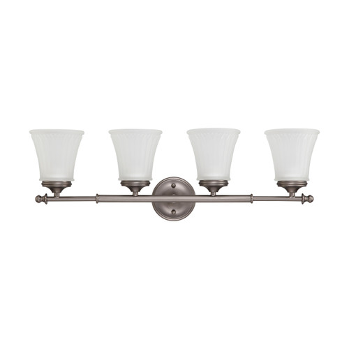 Nuvo 60/4014 Teller; 4 Light; Vanity Fixture with Frosted Etched Glass