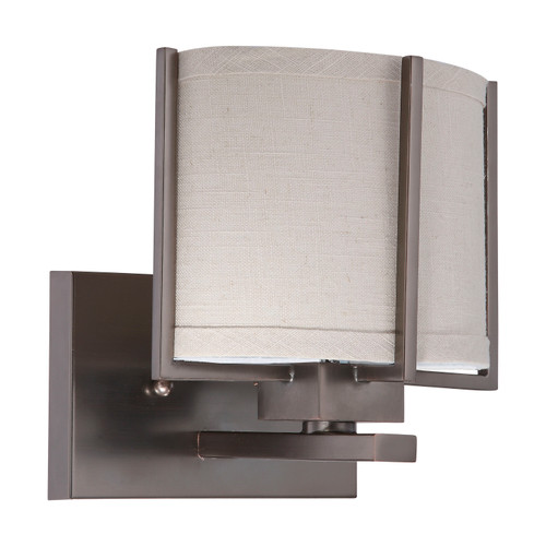 Nuvo 60/4041 Portia ES; 1 Light; Vanity with Khaki Fabric Shade; (1) 13W GU24 Lamp Included