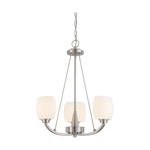 Nuvo 60/4185 Helium; 3 Light; Chandelier with Satin White Glass