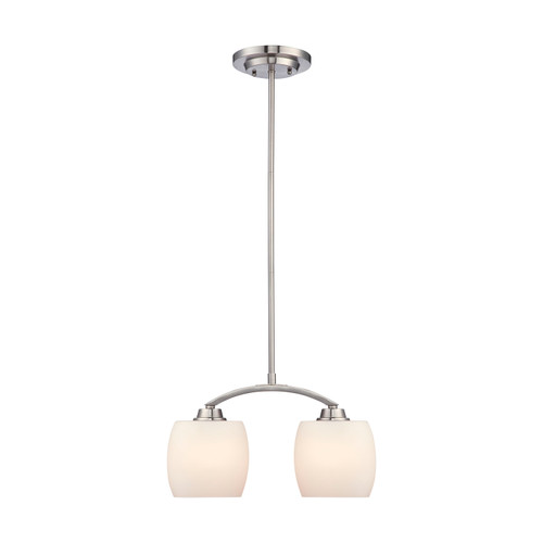 Nuvo 60/4194 Helium; 2 Light; Mini Pendant with Satin White Glass