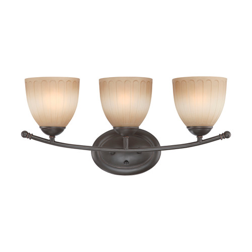 Nuvo 60/4223 Carousel; 3 Light; Vanity Fixture with Auburn Beige Glass