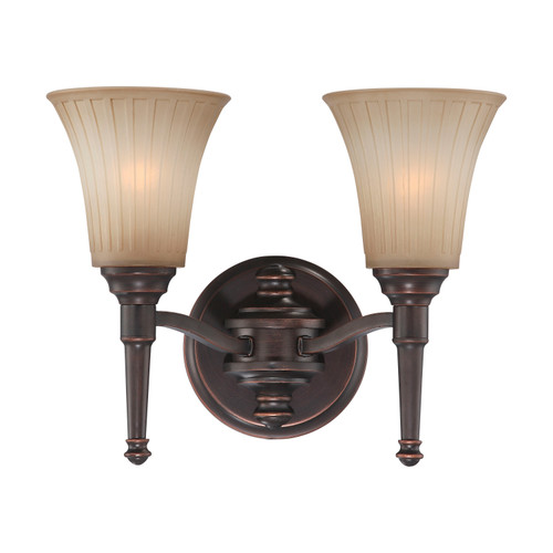 Nuvo 60/4242 Franklin; 2 Light; Vanity Fixture with Sienna Glass