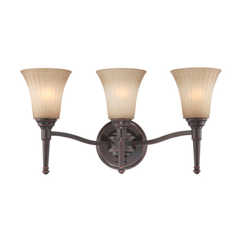 Nuvo 60/4243 Franklin; 3 Light; Vanity Fixture with Sienna Glass