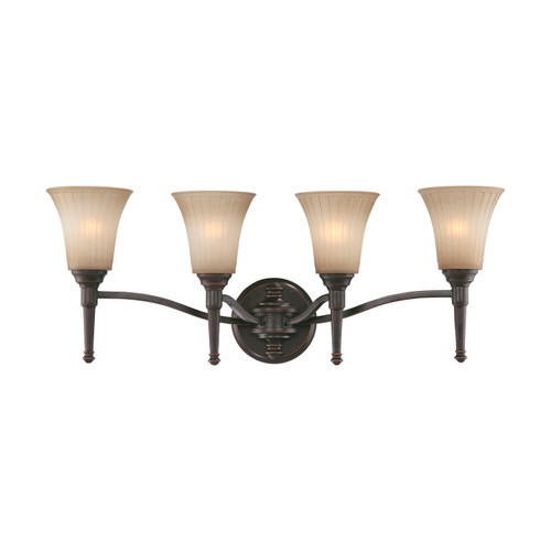 Nuvo 60/4244 Franklin; 4 Light; Vanity Fixture with Sienna Glass
