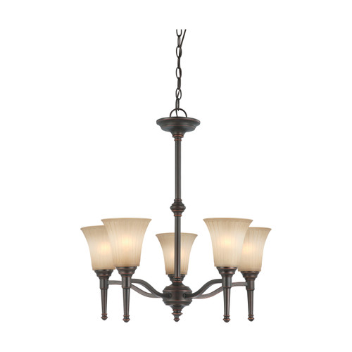 Nuvo 60/4246 Franklin; 6 Light; Chandelier with Sienna Glass