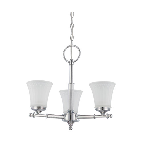 Nuvo 60/4266 Teller; 3 Light; Chandelier with Frosted Etched Glass