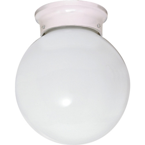 Nuvo 60/430 1 Light; CFL; 6 in.; Flush Mount; White Ball; (1) 13W GU24 Lamps Included