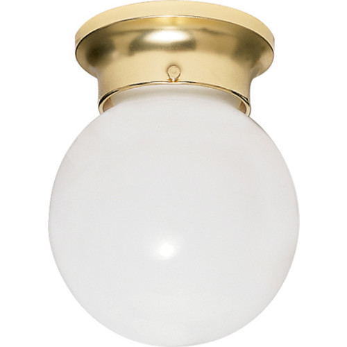 Nuvo 60/431 1 Light; CFL; 6 in.; Flush Mount; White Ball; (1) 13W GU24 Lamps Included