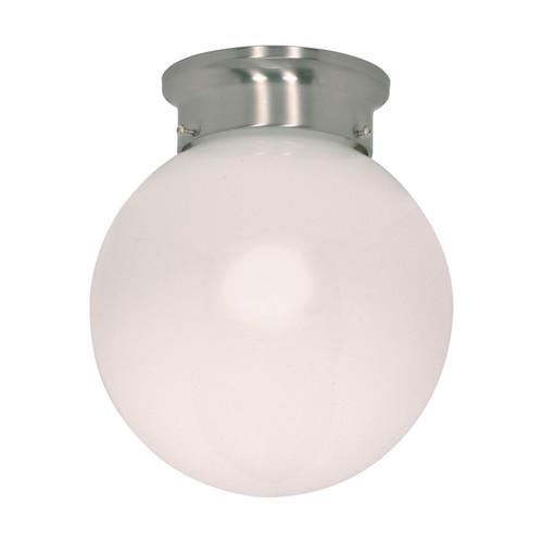 Nuvo 60/432 1 Light; CFL; 6 in.; Flush Mount; White Ball; (1) 13W GU24 Lamps Included