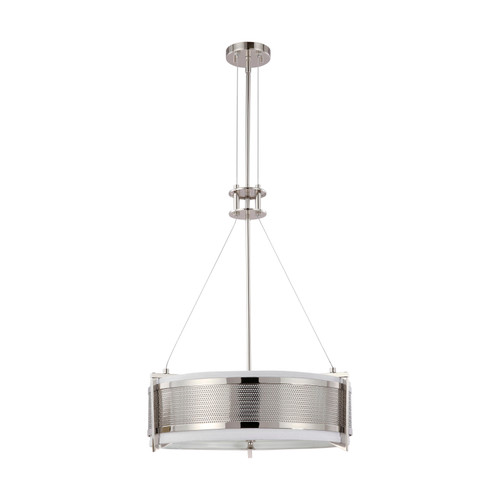 Nuvo 60/4333 Diesel ES; 4 Light; Round Pendant with Slate Gray Fabric Shade; (4) 13W GU24 Lamps Incl.