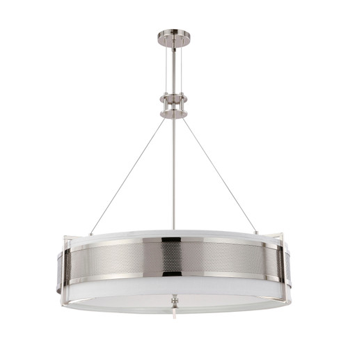 Nuvo 60/4334 Diesel ES; 6 Light; Round Pendant with Slate Gray Fabric Shade; (6) 13W GU24 Lamps Incl.