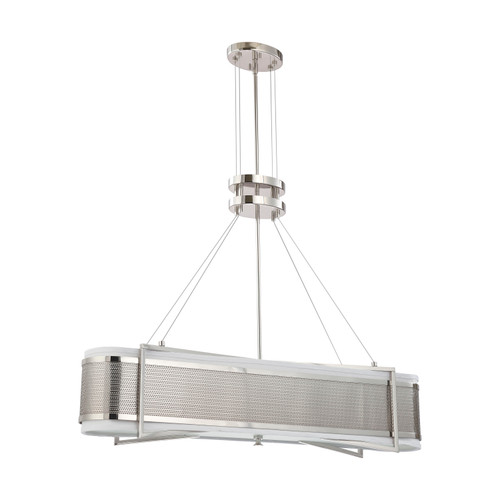 Nuvo 60/4335 Diesel ES; 4 Light; Island Pendant with Slate Gray Fabric Shades; (4) 13W GU24 Lamps Incl.