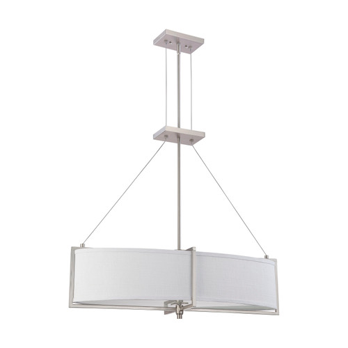 Nuvo 60/4347 Portia ES; 4 Light; Oval Pendant with Slate Gray Fabric Shades; (4) 13W GU24 Lamps Incl.