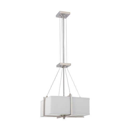 Nuvo 60/4366 Logan ES; 2 Light; Square Pendant with Slate Gray Fabric Shade; (2) 13W GU24 Lamps Incl.