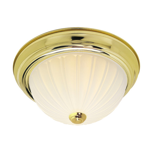 Nuvo 60/441 2 Light; CFL; 13 in.; Flush Mount; Frosted Melon Glass; (2) 13W GU24 Lamps Included