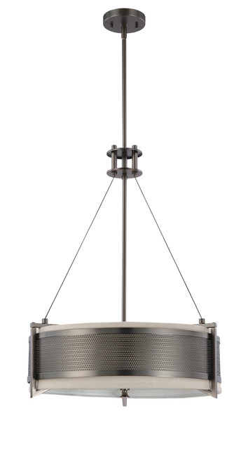 Nuvo 60/4433 Diesel; 4 Light; Round Pendant with Khaki Fabric Shade