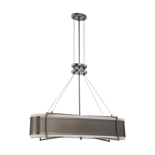 Nuvo 60/4435 Diesel; 4 Light; Island Pendant with Khaki Fabric Shades