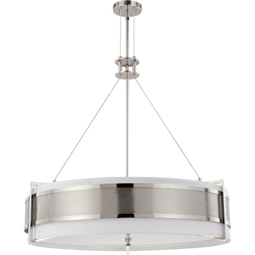 Nuvo 60/4444 Diesel; 6 Light; Round Pendant with Slate Gray Fabric Shade