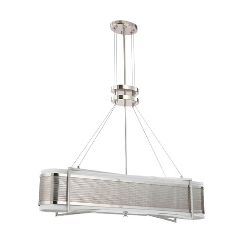 Nuvo 60/4445 Diesel; 4 Light; Island Pendant with Slate Gray Fabric Shades