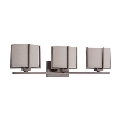 Nuvo 60/4453 Portia; 3 Light; Vanity with Khaki Fabric Shades