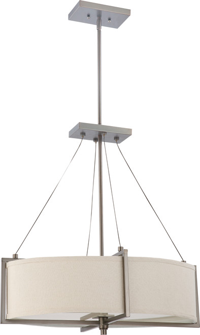 Nuvo 60/4455 Portia; 4 Light; Oval Pendant with Khaki Fabric Shade