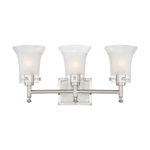 Nuvo 60/4523 Patrone; 3 Light; Vanity Fixture with Clear and Frosted Glass