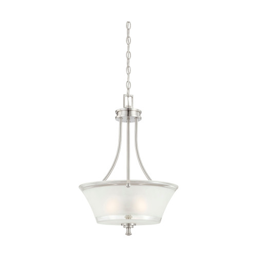 Nuvo 60/4526 Patrone; 3 Light; Pendant with Clear and Frosted Glass