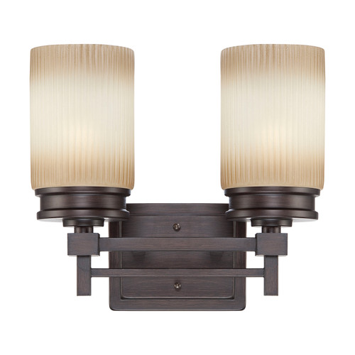 Nuvo 60/4602 Wright; 2 Light; Vanity Fixture with Amaretto Glass