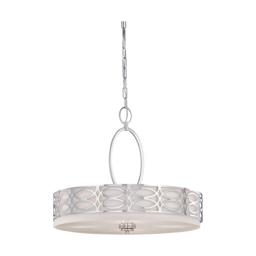 Nuvo 60/4626 Harlow; 4 Light; Pendant with Slate Gray Fabric Shade