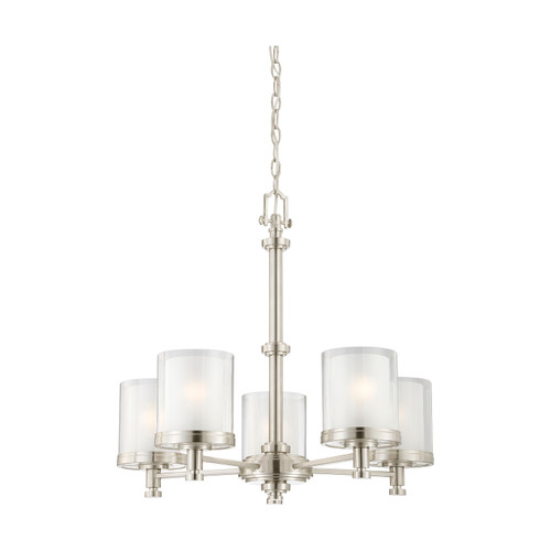 Nuvo 60/4645 Decker; 5 Light; Chandelier with Clear and Frosted Glass