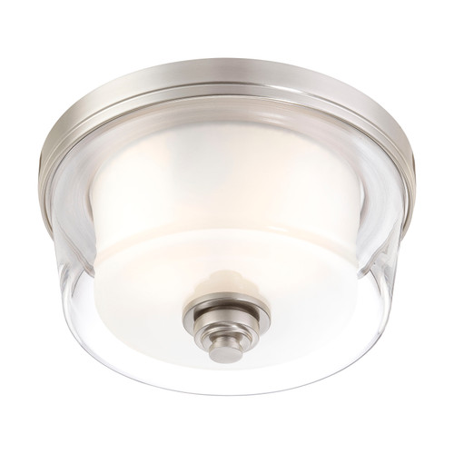 Nuvo 60/4651 Decker; 2 Light; Medium Flush Fixture with Clear and Frosted Glass