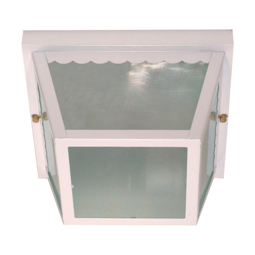 Nuvo 60/470 2 Light; 10 in.; Carport Flush Mount with Textured Frosted Glass