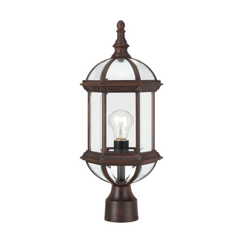 Nuvo 60/4975 Boxwood; 1 Light; 19 in.; Outdoor Post with Clear Beveled Glass