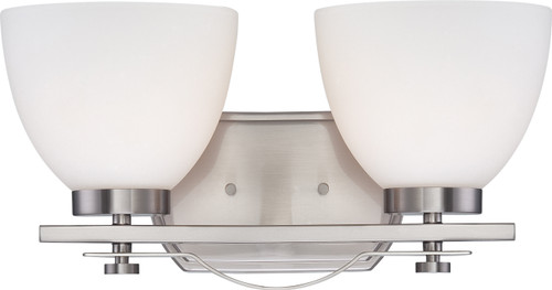 Nuvo 60/5012 Bentlley; 2 Light; Vanity Fixture with Frosted Glass