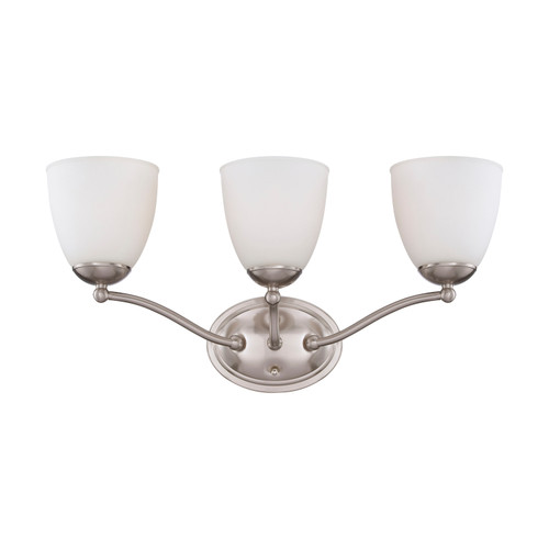 Nuvo 60/5053 Patton ES; 3 Light; Vanity Fixture with Frosted Glass; (3) 13W GU24 Lamps Included