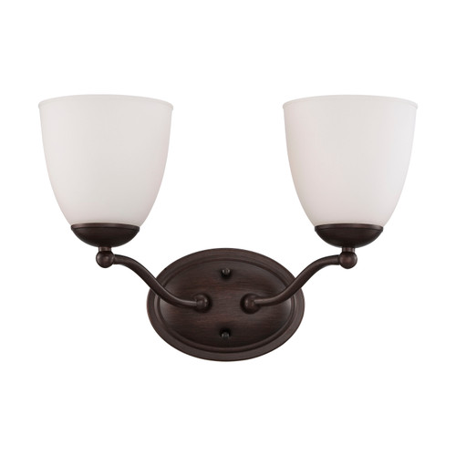 Nuvo 60/5152 Patton ES; 2 Light; Vanity Fixture with Frosted Glass; (2) 13W GU24 Lamps Included