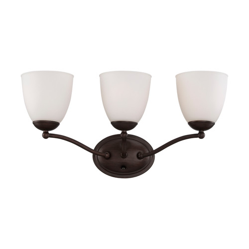 Nuvo 60/5153 Patton ES; 3 Light; Vanity Fixture with Frosted Glass; (3) 13W GU24 Lamps Included