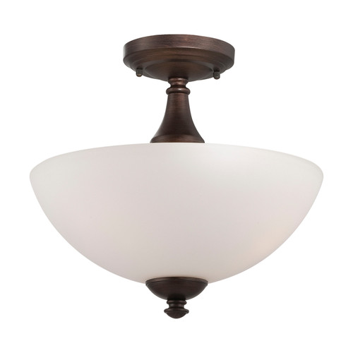 Nuvo 60/5164 Patton ES; 3 Light; Semi-Flush with Frosted Glass; (3) 13W GU24 Lamps Included